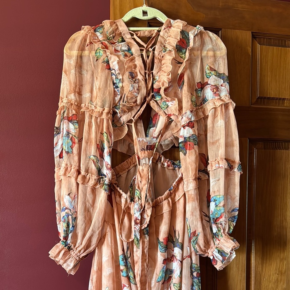 Floral Peach Maxi Dress (NWOT) - Picture 4 of 4